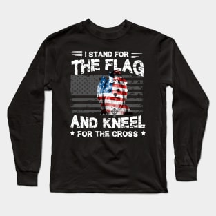 Yorkie Dog Stand For The Flag Kneel For Fallen Long Sleeve T-Shirt